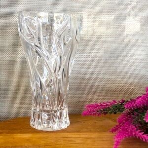 Gorham Calla Lily Carve Design Lead Crystal Vase Vantage